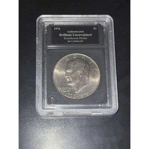 Eisenhower 1976 Dollar $1 Authenticated Brilliant Uncirculated  BA17-00040-007 - Picture 1 of 2